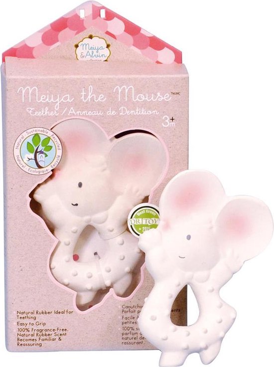Meiya & Alvin Knijp- En Bijtknuffeltje Meiya De Muis Wit 11 Cm van Bonikka. — afbeelding 5