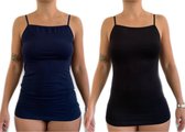 Lydia spaghetti hemdjes donkerblauw zwart XL