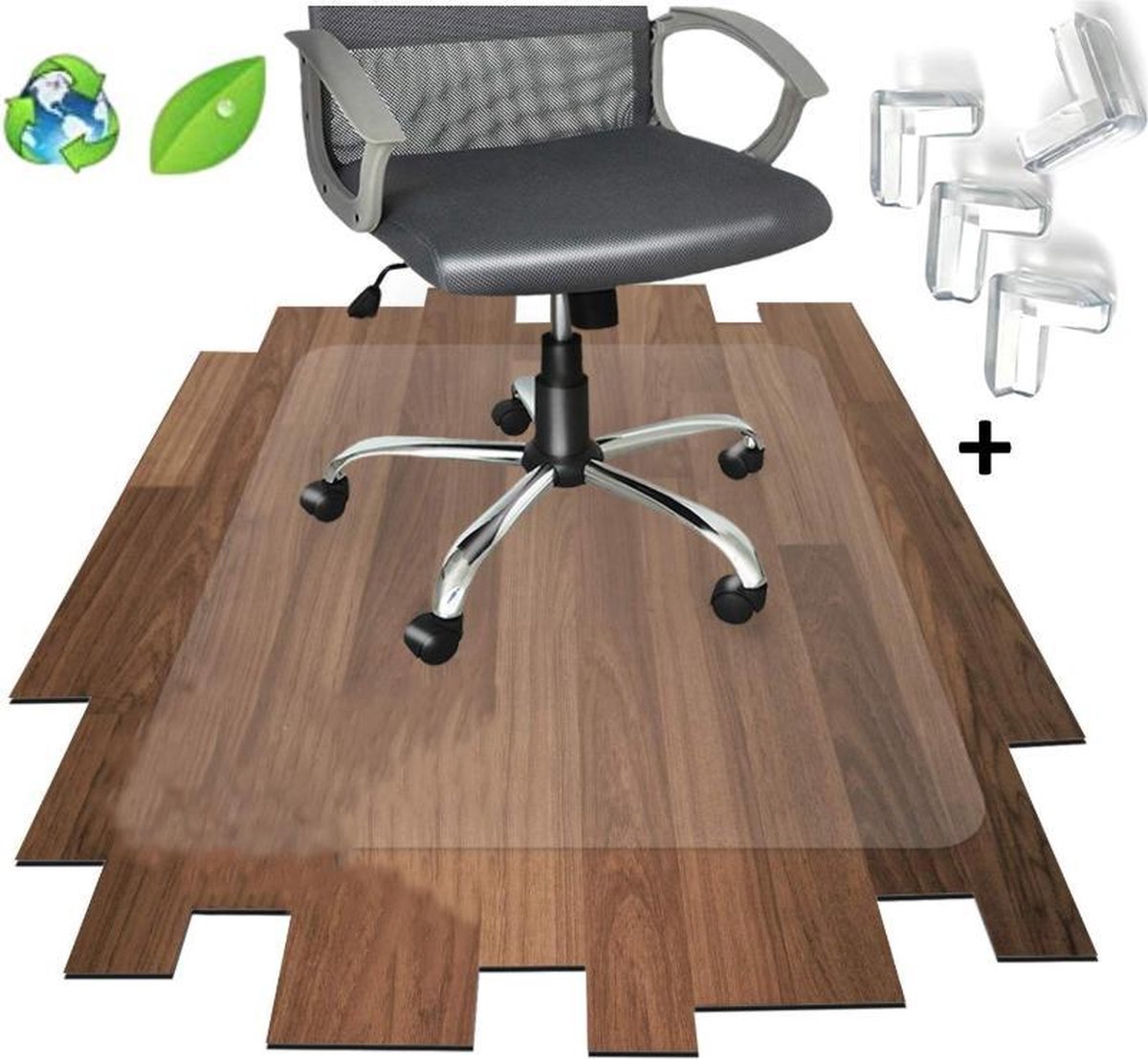 | Luxergoods bureaustoelmat PVC 90x120 cm beschermen.vloer bureaustoel