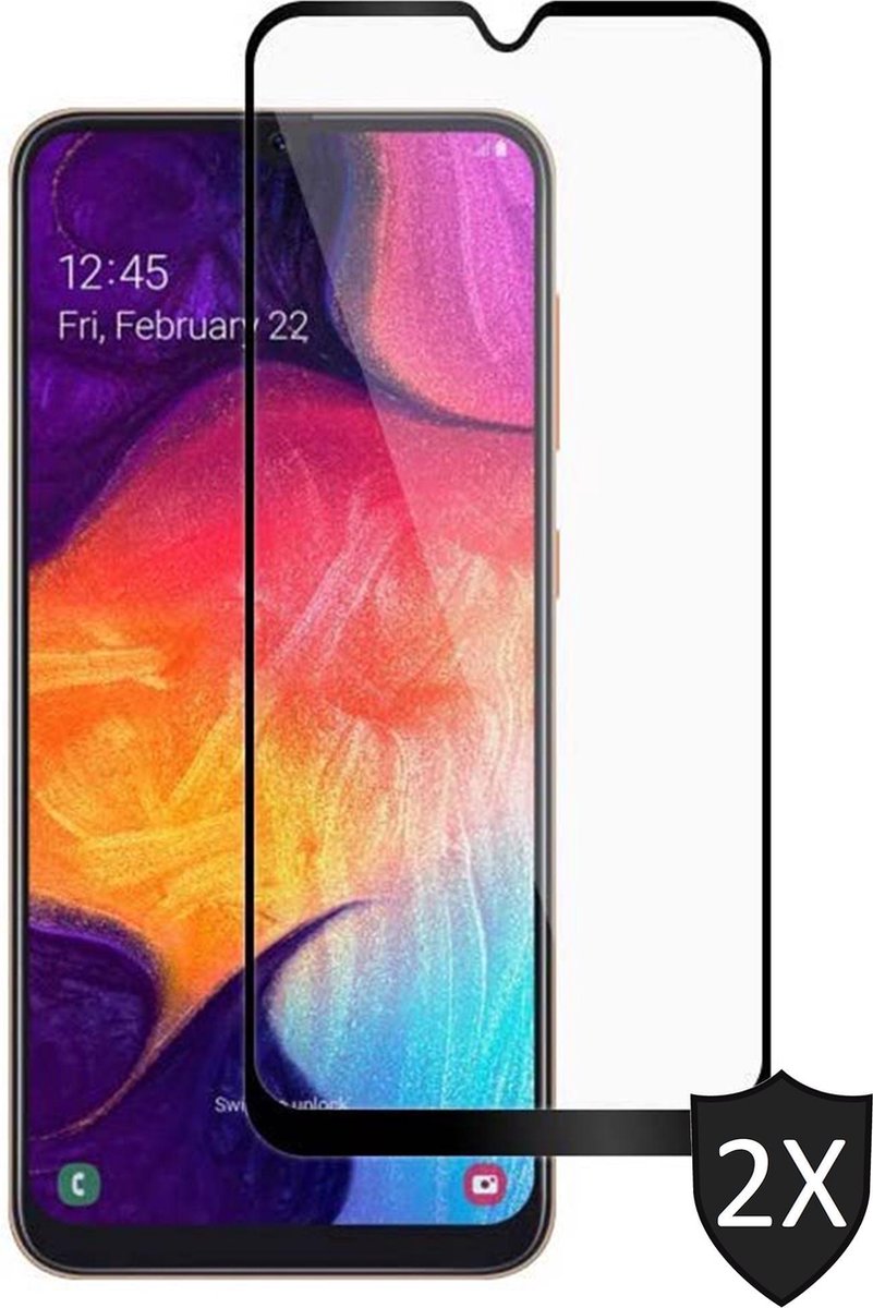 Screenprotector geschikt voor Samsung A50 - 2x Full Glas PET Folie