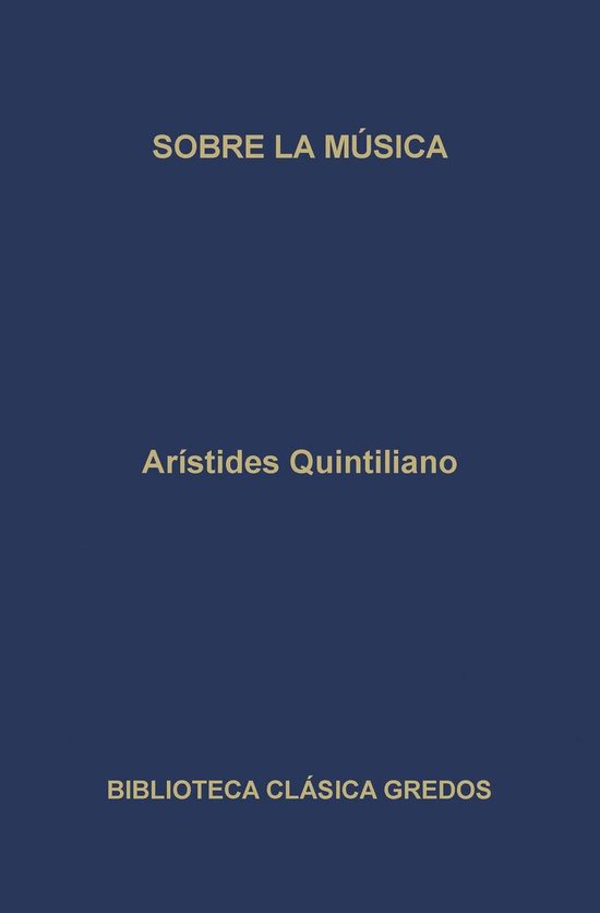 Biblioteca Clásica Gredos 216 - Sobre la música - cover