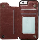 ADEL Kunstleren Back Cover Portemonnee Hoesje voor iPhone 8 Plus/ 7 Plus - Pasjeshouder Bruin