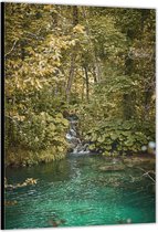 Dibond –Water in het Bos– 30x40cm Foto op Aluminium (Wanddecoratie van metaal)