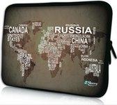 Sleevy 10 laptop/tablet hoes wereldkaart en namen - tablet sleeve - sleeve - universeel