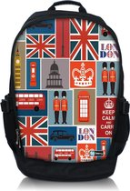 Sleevy 17,3 laptop rugzak Londen patroon - schooltas