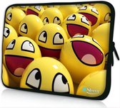 Sleevy 17,3 laptophoes gele smileys - laptop sleeve - laptopcover - Sleevy Collectie 250+ designs
