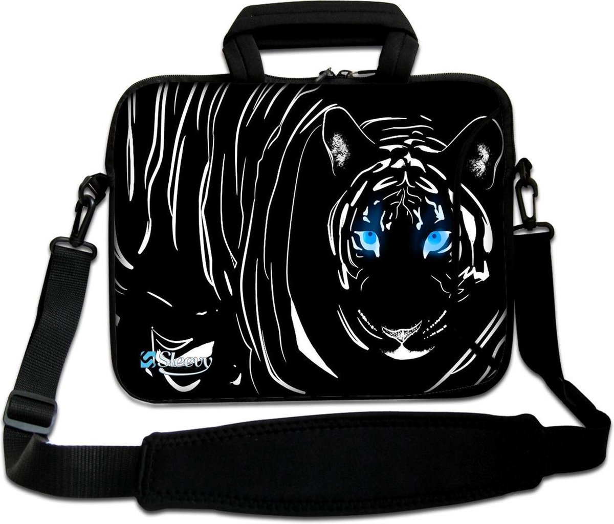 Sleevy 15,6 laptoptas zwarte tijger