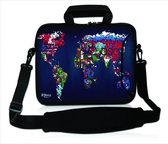 Sleevy 15,6 laptoptas artistieke wereldkaart