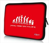 Laptophoes 14 inch grappige evolutie rood - Sleevy - laptop sleeve - laptopcover - Alle inch-maten & keuze uit 250+ designs! Sleevy