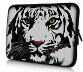 Sleevy 14 laptophoes grijze tijger - laptop sleeve - laptopcover - Sleevy Collectie 250+ designs