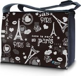Sleevy 17.3 laptoptas / messenger tas Love Paris - laptoptas - schooltas