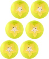 Fruitige Siliconen Onderzetters - Fruit Collectie - 6 Stuks - 9cm - Carambola