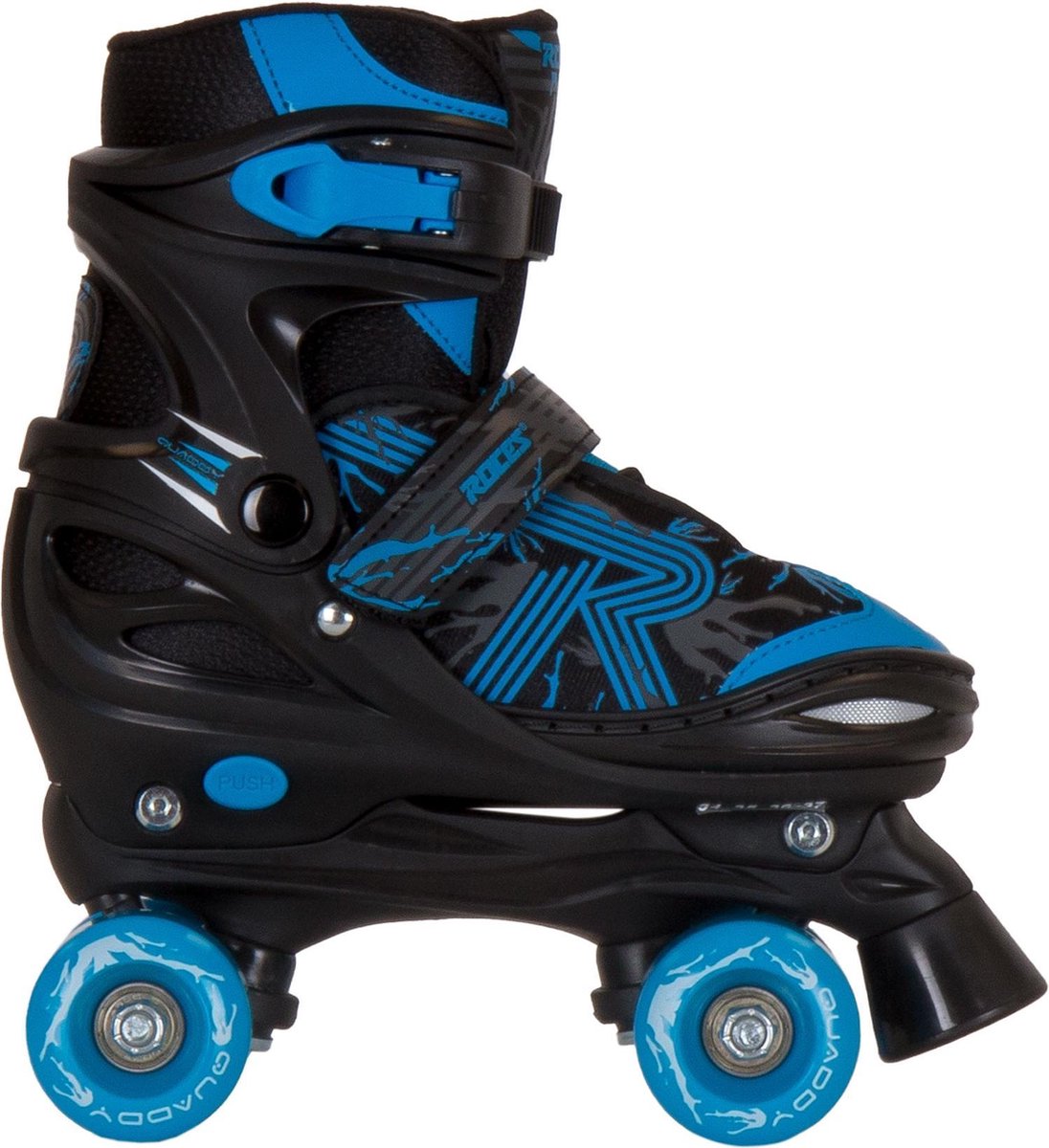Roces Quaddy 3.0 Rolschaatsen Jongens Zwart/Blauw Maat 26-29
