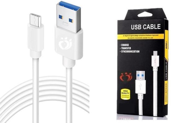 Olesit K110 TYPE-C USB-C Kabel 3 Meter Fast Charge 2.1A - Laadsnoer Oplaadkabel - Magnetische Ring - Data Sync & Transfer - Geschikt voor Sony / Motorola Apparaten
