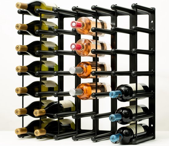 kousen Buskruit Transformator Ferro Duro - staand wijnrek - 36 flessen - gepoedercoat | bol.com