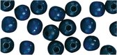 Donkerblauwe hobby kralen van hout 6mm - 230 stuks - DIY sieraden maken - Kralen rijgen hobby materiaal