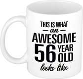 Awesome 56 year cadeau mok / beker 300 ml