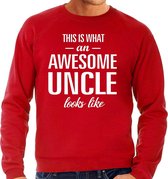 Awesome uncle - geweldige oom cadeau trui rood heren - Verjaardag kado trui XL