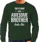 Awesome brother - geweldige broer cadeau sweater groen heren - Verjaardag kado trui XXL