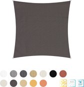 Vierkante luifel van Lumaland incl. spankoorden|polyester met dubbele pu-laag | Vierkant 3 x 3 m| 160 g/m² - donkergrijs