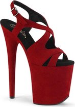 Pleaser Sandaal met enkelband, Paaldans schoenen -39 Shoes- FLAMINGO-831FS Paaldans schoenen Rood