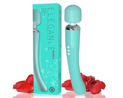 Sensual U - Elegance Wand Vibrator - Krachtige Clitoris Stimulator - 20 Standen - Fluisterstil - USB Oplaadbaar - Cyaan