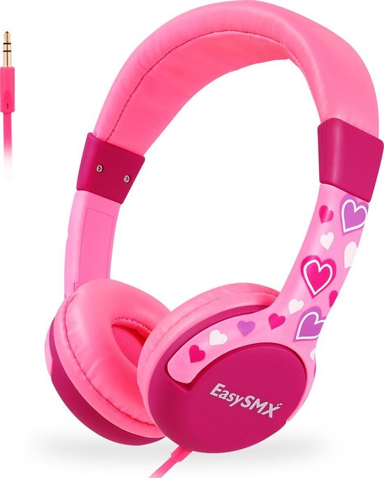 EasySMX KM-PINK, Koptelefoon voor kinderen met volumebegrenzing,  hoofdtelefoon voor... | bol.com