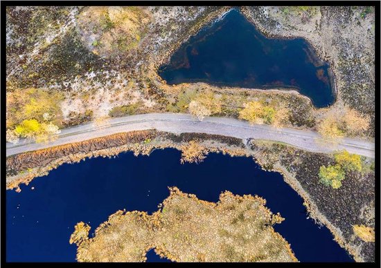 Poster Drone Hatertse Vennen - 30x40cm met Fotolijst – Natuur Poster – Ingelijst