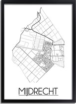 DesignClaud Mijdrecht Plattegrond poster A2 + Fotolijst zwart