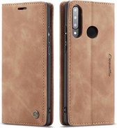 CaseMe - Hoesje geschikt voor Huawei P30 Lite - Wallet Book Case - Magneetsluiting - Licht Bruin