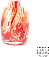 Design vaas Toronto - Fidrio ROSSO - glas, mondgeblazen - hoogte 15 cm