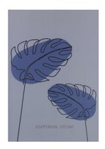Notitieboek - Lavendel - Blauw - Softcover - Elastiek - Cadeau - Studie - Werk - Dagboek - Gelijnd - Lijntjes - Gelijnd - Blauw
