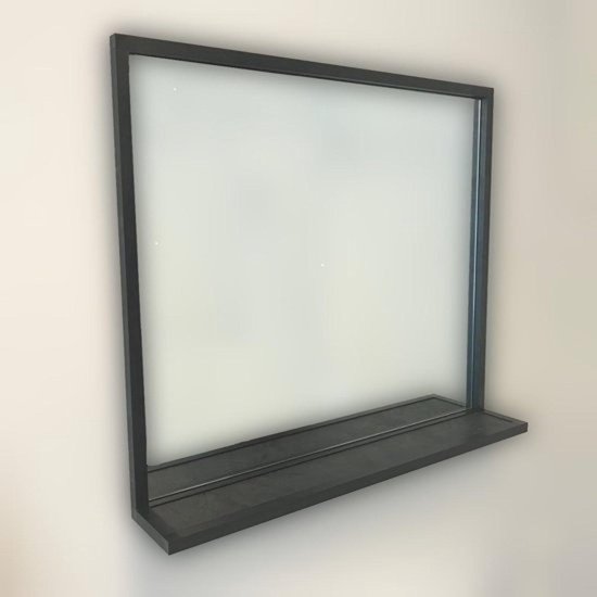 rand Verslaving Gewoon Badkamer spiegel Eternal met planchet, mat zwart 60x70x13cm | bol.com