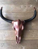 Skull buffelschedel brons met zwart 74 cm
