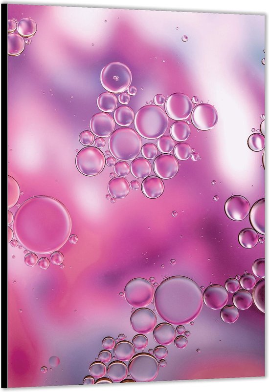 Dibond –Roze Bubbels– 60x90cm Foto op Aluminium (Met Ophangsysteem)