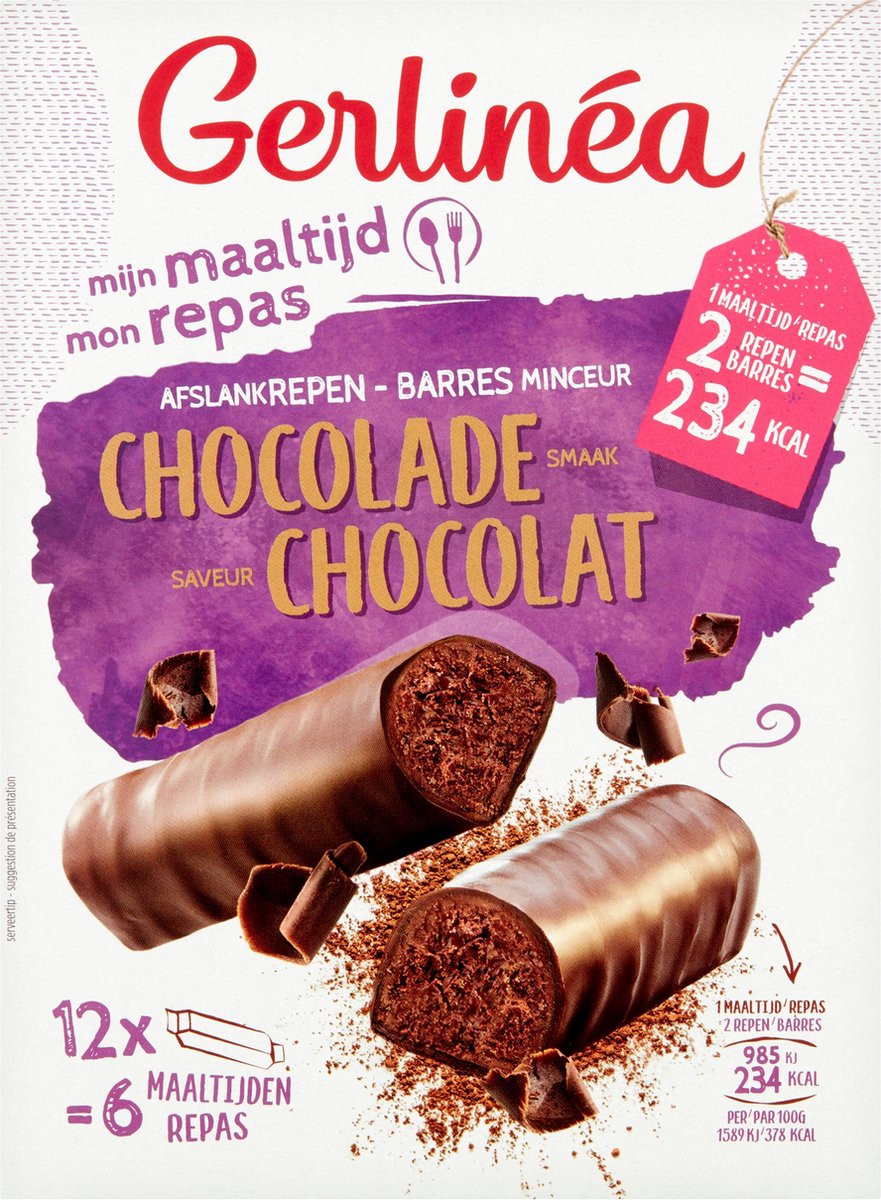 Goedkoopste Gerlinea Maaltijdrepen - Chocolade - 12 stuks