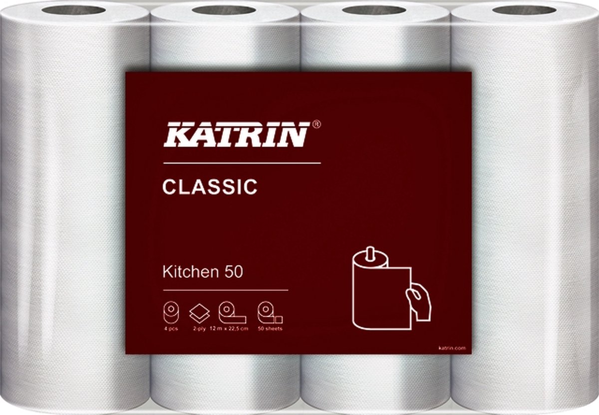 Keukenrol katrin plus 2laags wit 4rol | Omdoos a 8 pak x 4 rol | 8 stuks