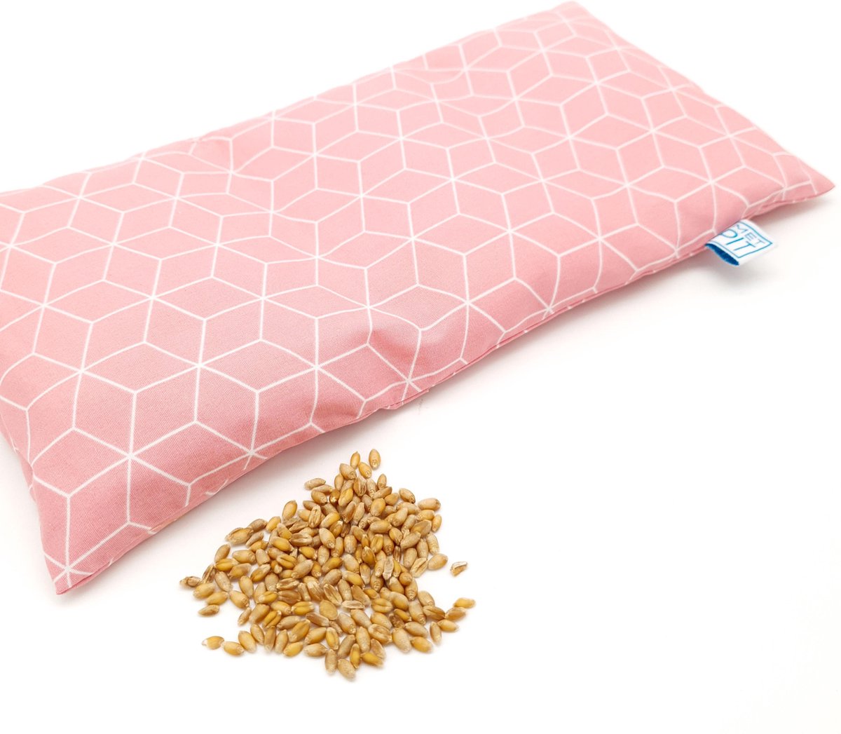 Goedkoopste Pittenzak Met Pit! – Vulling met zachtere tarwe – Wasbare hoes – Made in NL – Ook voor de baby – Oud roze grafisch