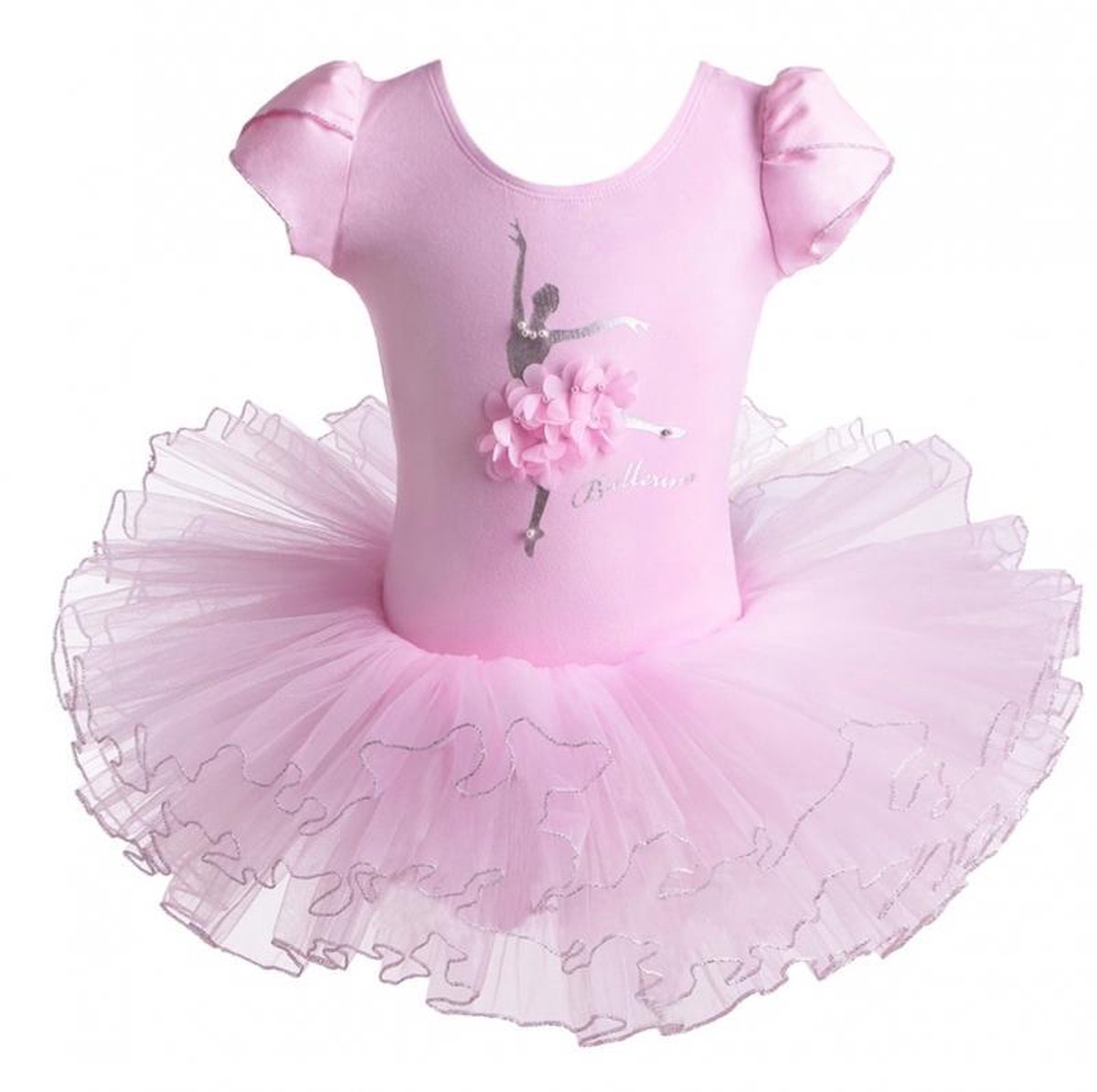 Balletpakje Ballerina Roze + Tutu Balletpakje - roze - Ballet - prinsessen tutu verkleed jurk meisje 122-128