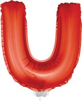 Folie ballon letter U Rood