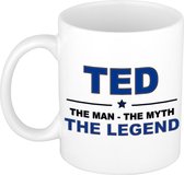 Ted The man, The myth the legend cadeau koffie mok / thee beker 300 ml