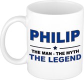 Philip The man, The myth the legend cadeau koffie mok / thee beker 300 ml
