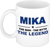 Naam cadeau Mika - The man, The myth the legend koffie mok / beker 300 ml - naam/namen mokken - Cadeau voor o.a verjaardag/ vaderdag/ pensioen/ geslaagd/ bedankt