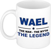 Naam cadeau Wael - The man, The myth the legend koffie mok / beker 300 ml - naam/namen mokken - Cadeau voor o.a verjaardag/ vaderdag/ pensioen/ geslaagd/ bedankt