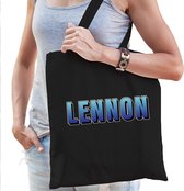 Lennon fun tekst cadeau tas zwart dames- kado tas / tasje / shopper