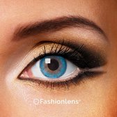 Kleurlenzen - Aqua Blue - jaarlenzen met lenshouder - blauwe contactlenzen Fashionlens®