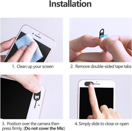 Doneco Webcam Cover - Webcam Schuifjes - Camera Cover voor Smartphone - Webcam Cover Macbook
