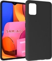 Geschikt voor Samsung Galaxy A71 Hoes TPU Siliconen Case Cover Zwart Pearlycase