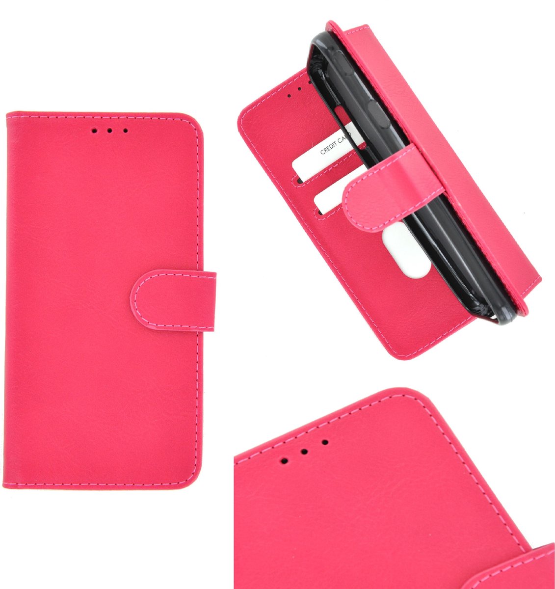 Geschikt voor HTC 10 Smartphone Hoesje Wallet Book Style Case Roze