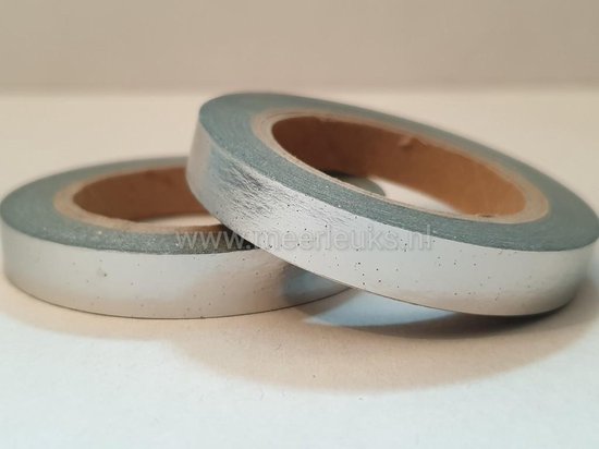 Washi Tape Foil Zilver - 2 rollen - 10 meter x 7.5 mm. Masking Tape Silver  | bol.com